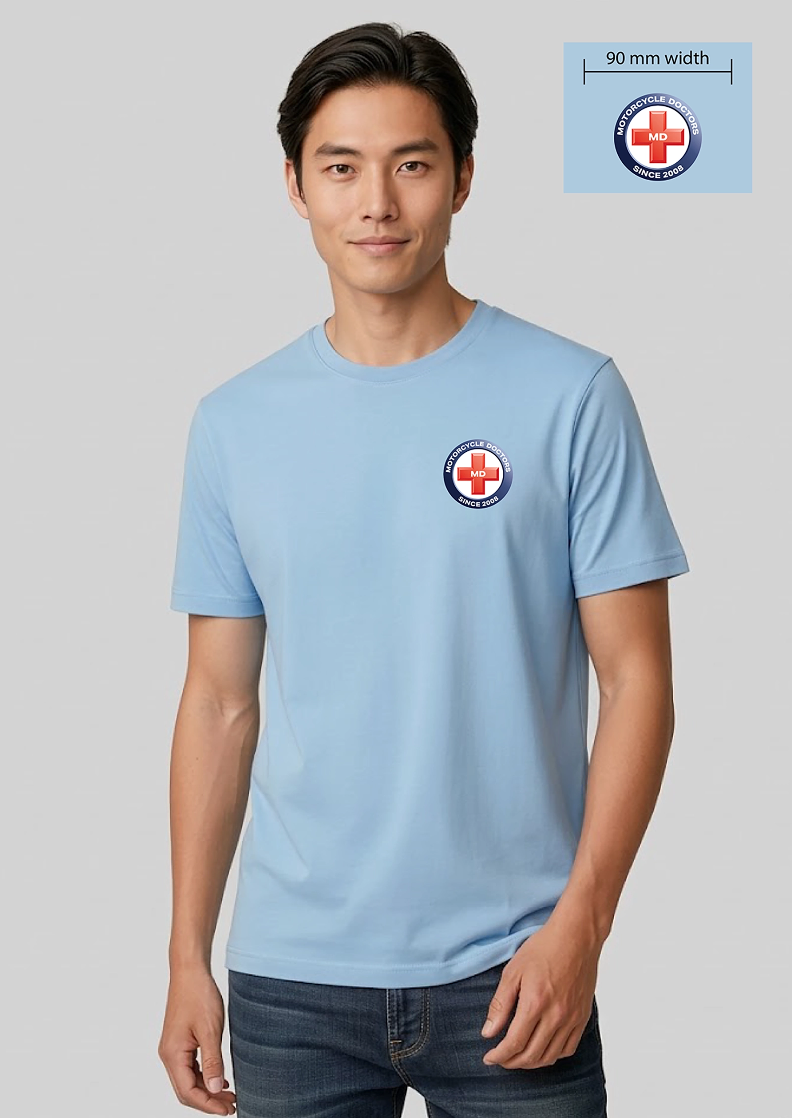 MENS Ice 100% Cotton T-Shirt+ Front & Back Logo Print - T10012-BRF